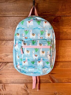Kids NWOT Llama Print Backpack - Pink and Light Blue 💕🌸